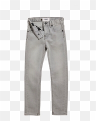Icon Bleached Grey - 5 Pockets Slim Fit Jeans Solid png