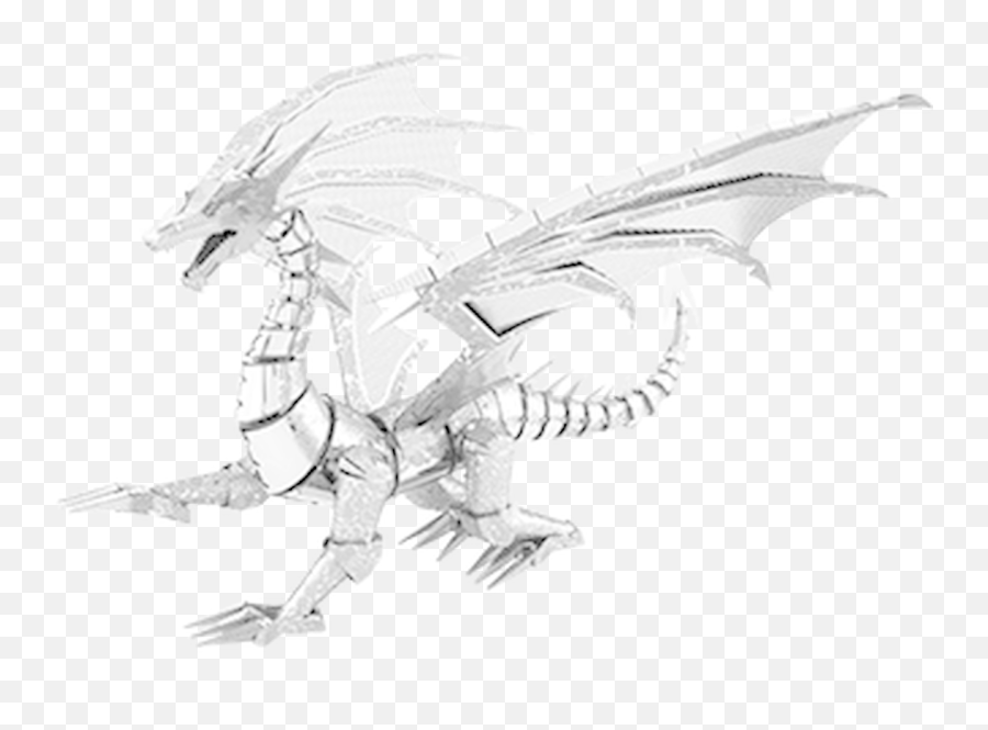 Iconx - Silver Dragon Metal Model Kit Metal Earth Models Dragon Png,Drogon Png