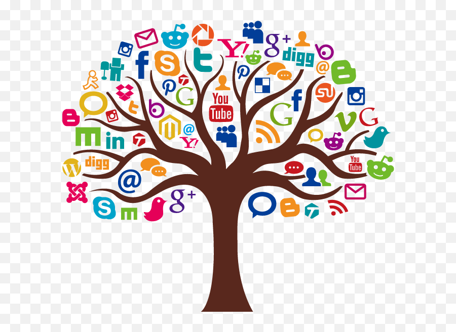 Social Media Marketing Icon - Vector Information Tree Png Social Media Icons Tree,Tree Icon Png