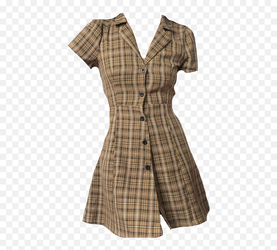 Brown Plaid Dress Polyvore Png Aesthetic Clothes - Aesthetic Dresses,Ig Png