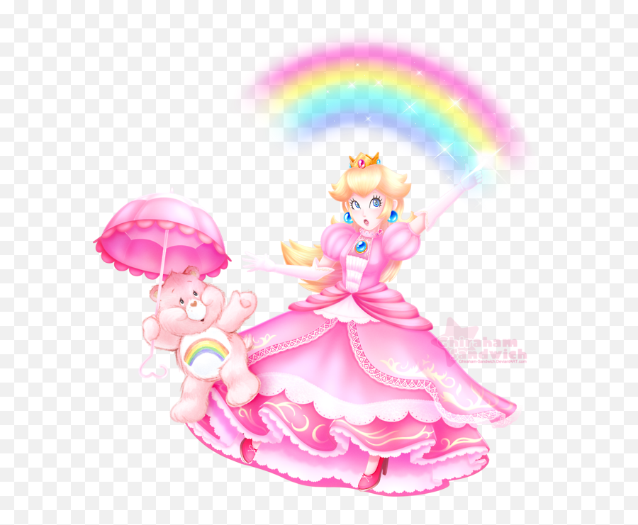 Princesspeach Princess Peach Mario Carebear Toadstool - Kawaii Princess Peach Cute Png,Princess Peach Transparent