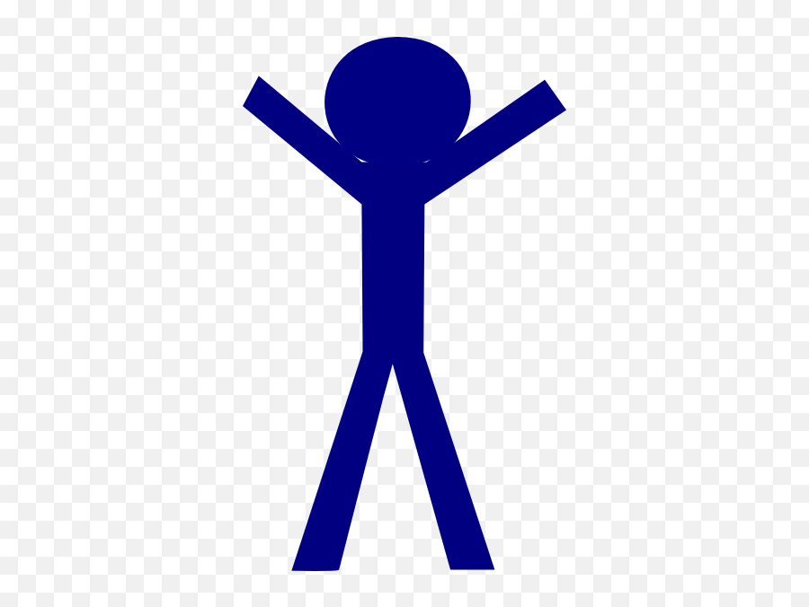 Person Standing With Hands Up Clipart - Blue Stick Figure Png,Stick Person Png