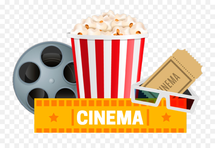 Логотип кинотеатра. Попкорн в кинотеатре.