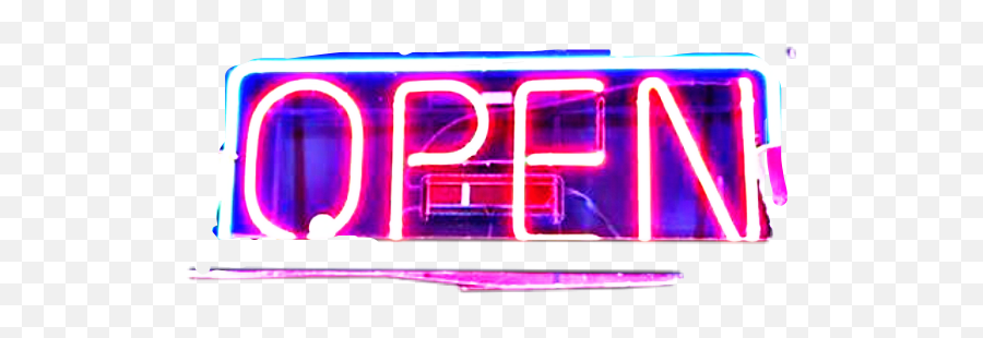 Open Sign Neon Lights Sticker By Kimmy Bird Tasset - Neon Png,Open Sign Png