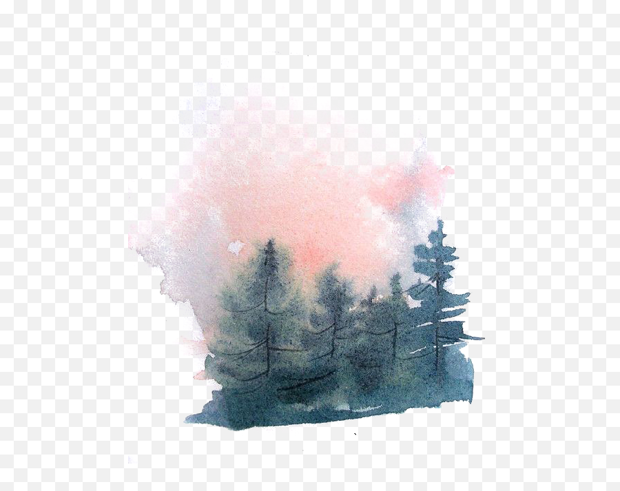 Watercolor Pine Forest Png Download - Watercolor With Transparent Background Png,Watercolor Tree Png