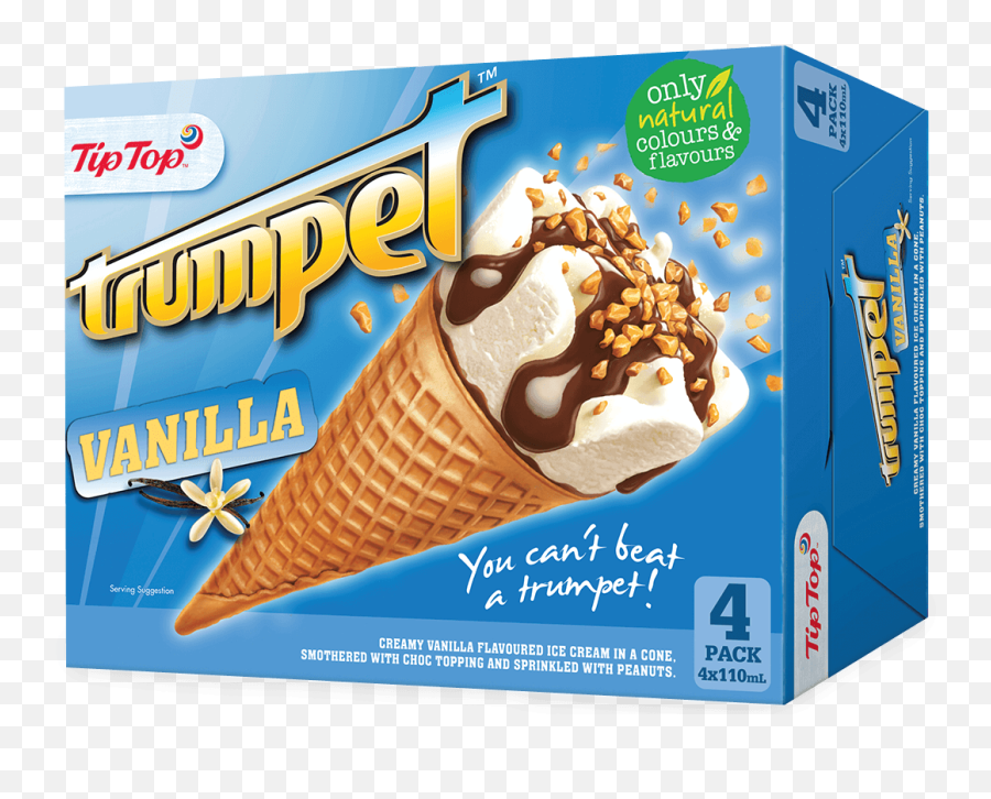 Tip Top Vanilla Trumpet Ice Cream - Tip Top Trumpet Ice Cream Png,Vanilla Ice Cream Png