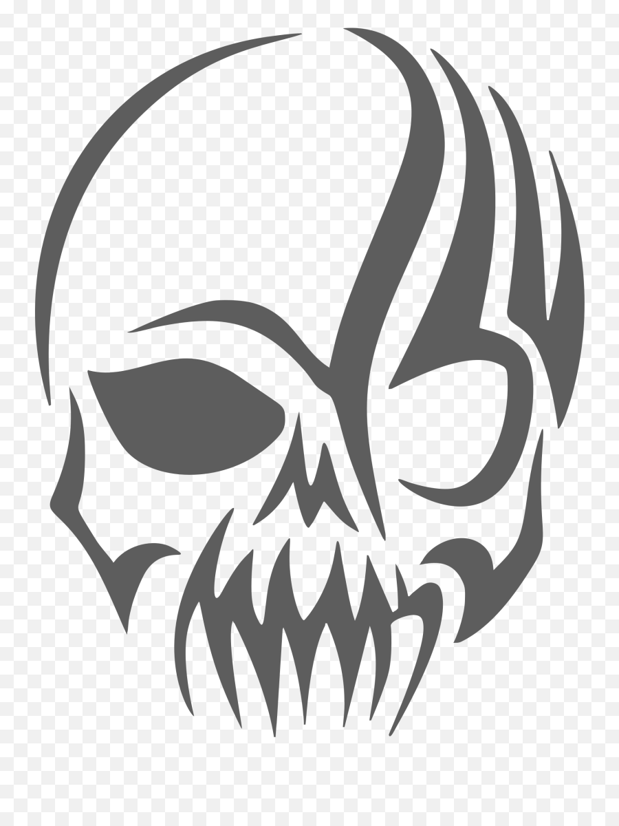Drawing Skull Art Clip - Scary Png Download 17422247 Skull Tattoo Tribal,Skull Face Png