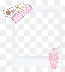Freetoeditframe Polaroid Pink Pinkframe Whiteframe - Aesthetic Cute Polaroid Frame Png