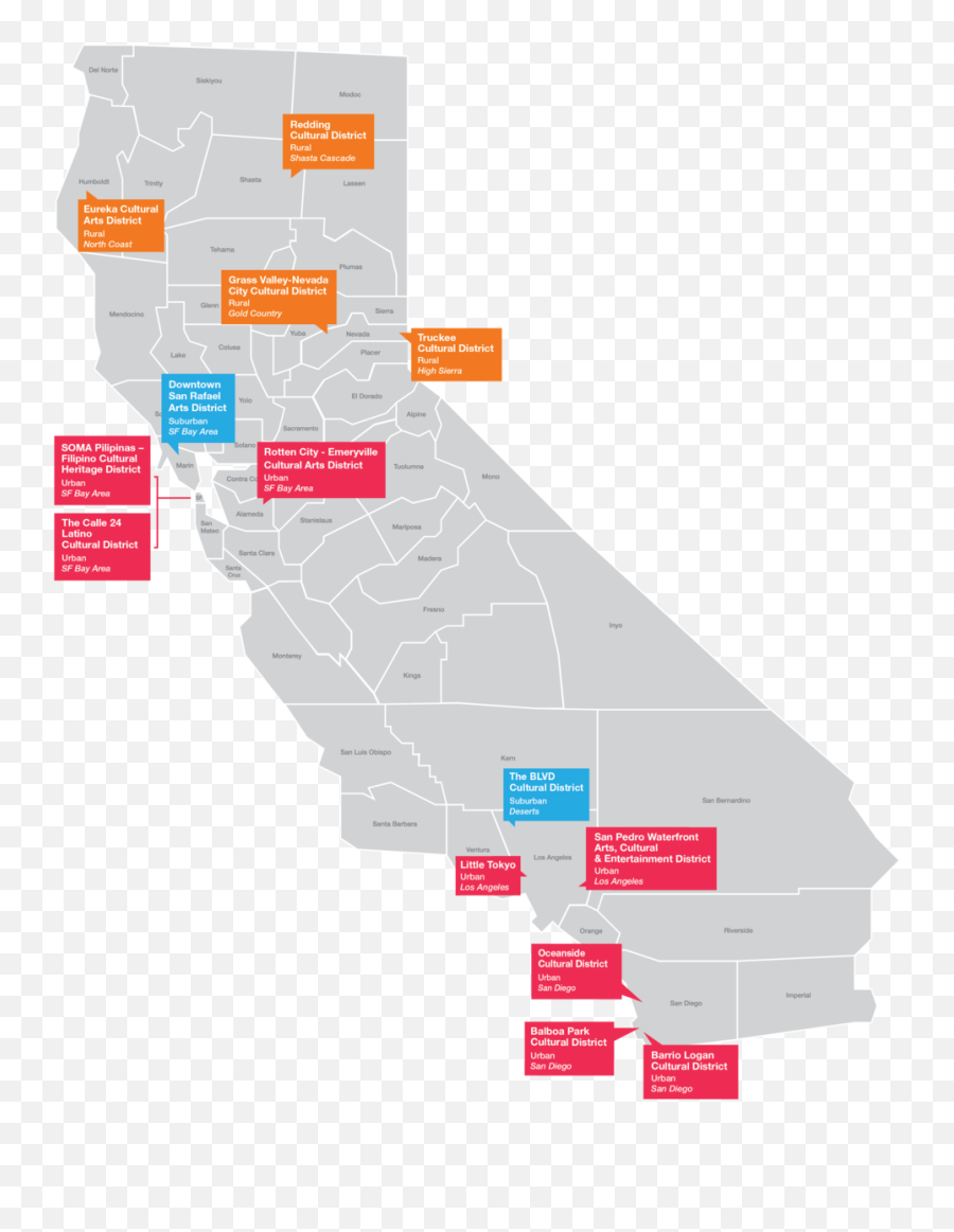 Districts U2014 California Cultural - Sf Cultural Districts Png,California Map Png