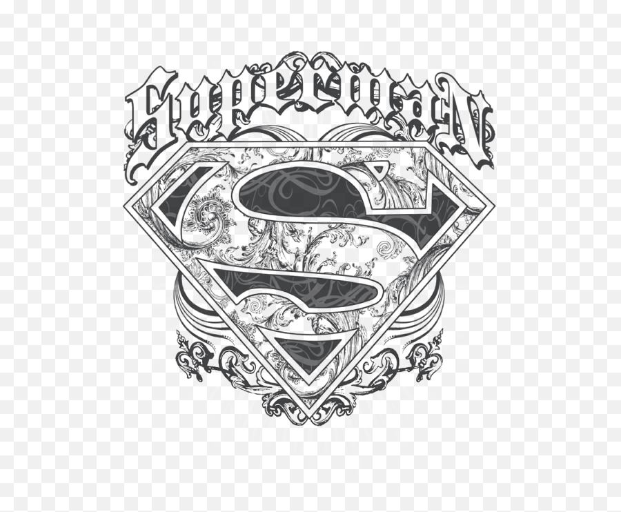 Superman - Scrolling Shield Kids Tshirt Language Png,Superman Logo Drawing