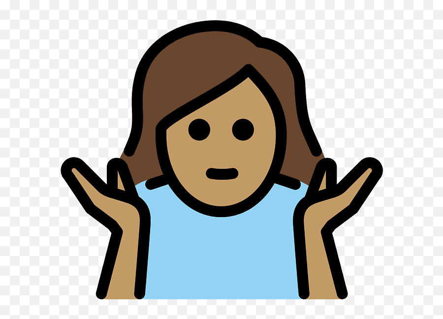 Woman Shrugging Emoji Clipart - Person Shrugging Png,Shrug Emoji Transparent