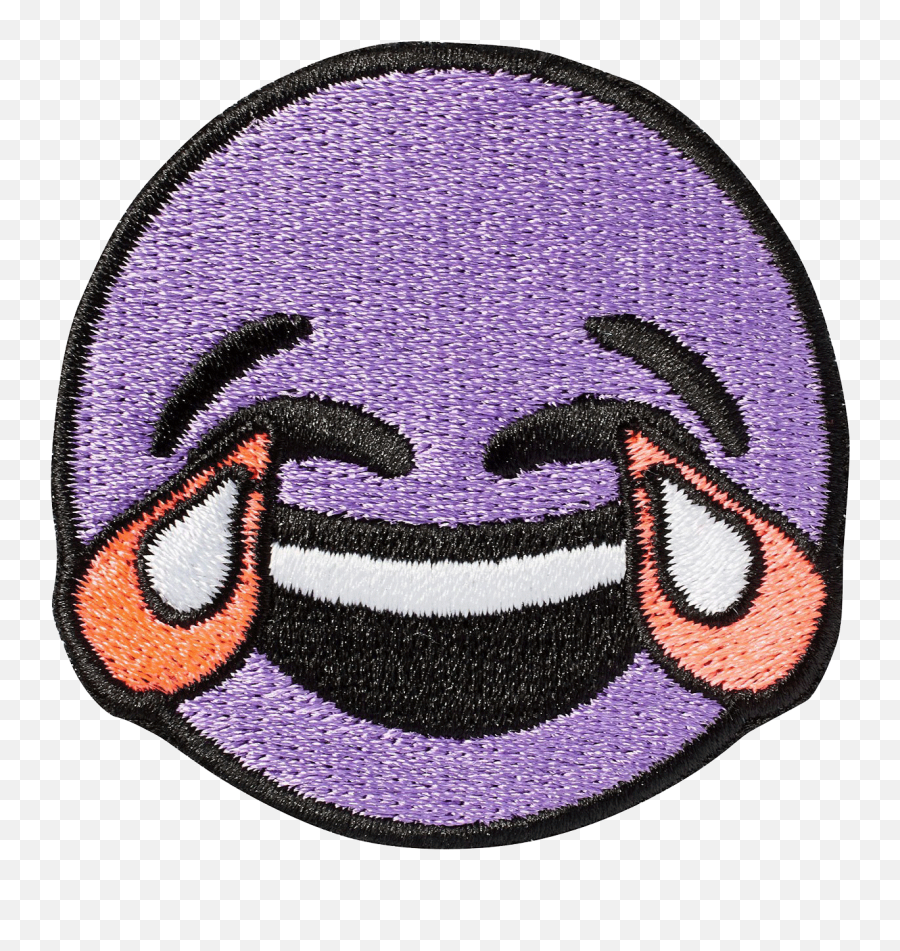 Crying Laughing Emoji Sticker Patch - Crying Laughing Emoji Purple Png,Laugh Cry Emoji Png