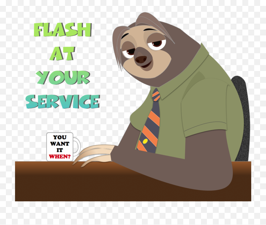 Flash From With - Zootopia Sloth Drawing Transparent Sloth From Zootopia Hd Png,Zootopia Transparent