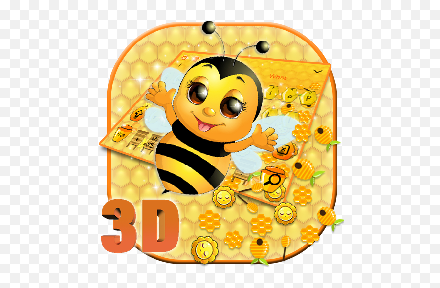 3d Cute Honey Bee Gravity Keyboard Theme - Apps On Google Play Honeybee Png,Bee Emoji Png