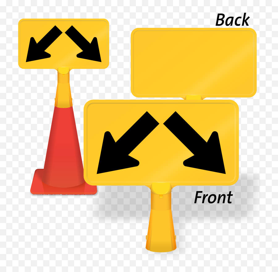 Two Downward Diagonal Arrow Coneboss Sign Sku Cb - 1011 Language Png,Traffic Cone Icon