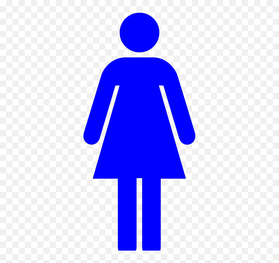 Blue Female Restroom Symbol Png Svg Clip Art For Web - Bathroom Woman Vector,Quotation Mark Icon