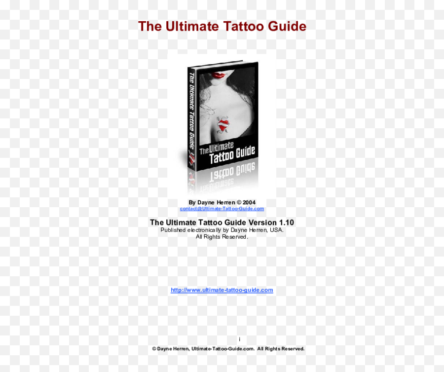 Pdf Dayne Herren Ultimate - Tattooguidecom All Rights Language Png,Icon Tattoo Supplies