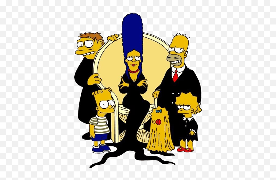 Simpsons Adams Family Cover Sticker - Sticker Mania Familia Maluca Png,Spiderpig Icon