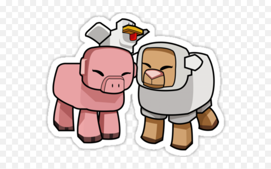 Minecraft Pig And Sheep Transparent Cartoon - Jingfm Minecraft Chicken Fan Art Png,Minecraft Pig Png