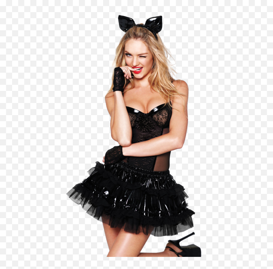 Halloween Cat Dress Up Png - Victoria Secret Secy Little Fantasies,Candice Swanepoel Png