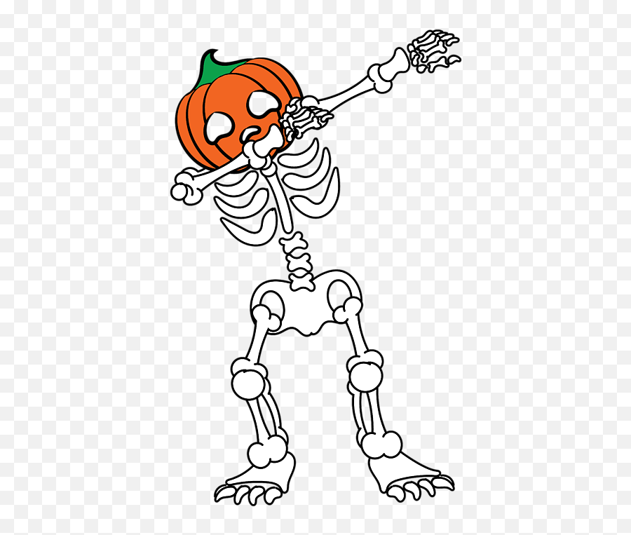 Funny Cool Halloween Costume Tee Skeleton Pumpkin Head Dab - Dot Png,Icon Pumpkin Helmet