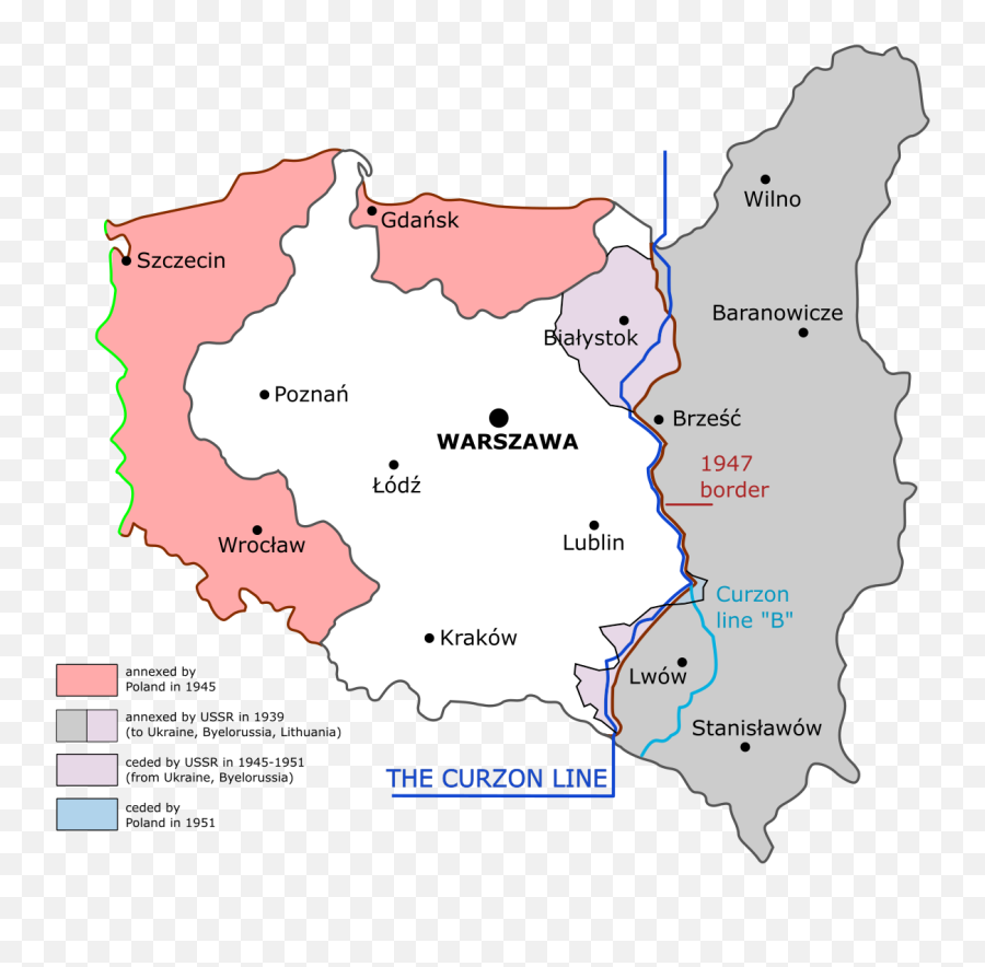 Territorial Changes Of Poland Immediately After World War Ii - Poland Borders Before And After Ww2 Png,Hitler Mustache Transparent