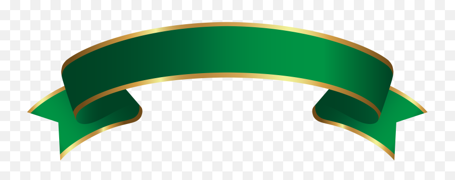 Banner Transparent Clip Art - Green And Gold Ribbon Png,Green Banner Png