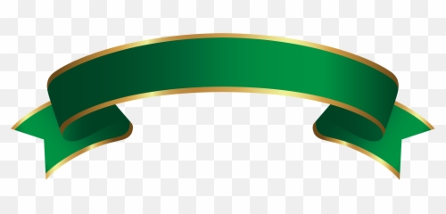 Banner Transparent Clip Art - Green And Gold Ribbon Png