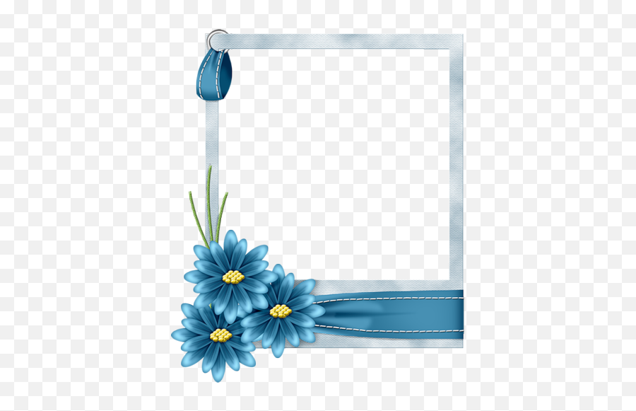 Blue Floral Border Transparent Images - Frame Flower Border Design Png,Blue Border Transparent