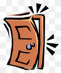 Slamming Door Royalty Free Vector Clip Art Illustration - Door Closing Clipart Png,Door Clipart Png