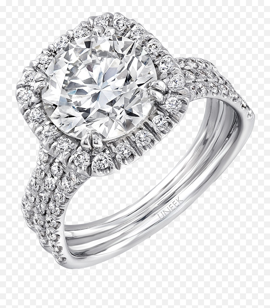 Triple Halo Diamond Engagement - Engagement Ring Png,Halo Ring Png