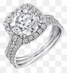 Triple Halo Diamond Engagement - Engagement Ring Png,Halo Ring Png
