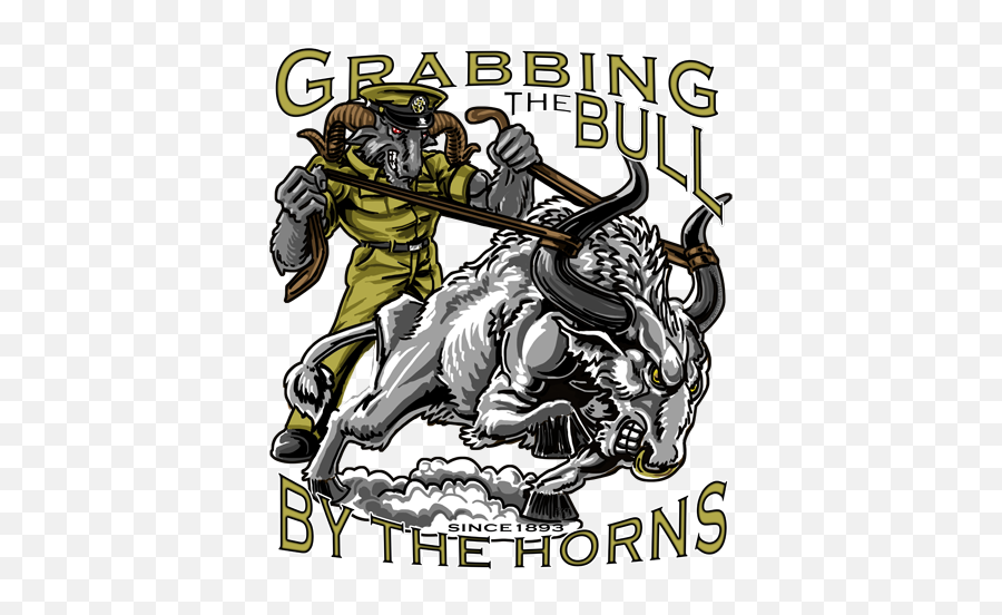 Us Navy Chiefs Grabbing The Bull By Horns Since 1893 - Grabbing Bull By Its Horns Illustration Png,Bull Horns Png