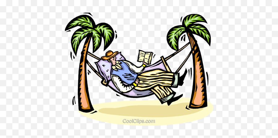 Man Relaxing In A Hammock Reading Book 314098 - Png Clipart Cartoon Desert Island,Hammock Png