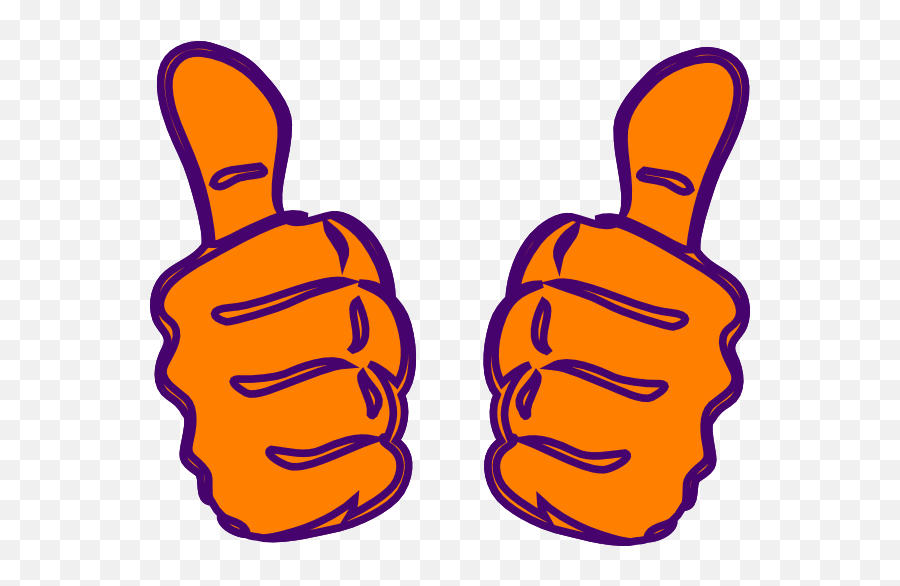 Double Thumbs Up Lighter Orange Clip Art - Double Thumbs Up Transparent Png,Thumbs Png