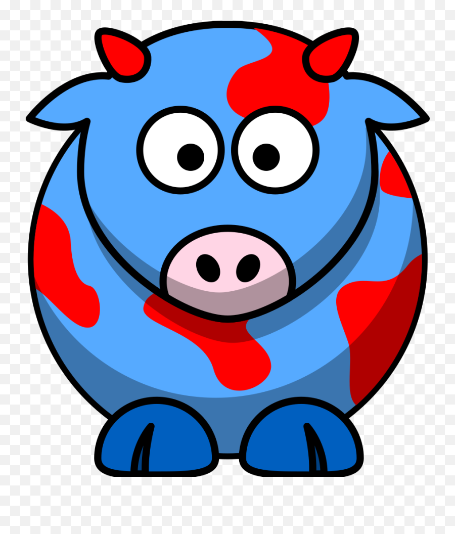 Bluered Cow Png Svg Clip Art For Web - Download Clip Art Cartoon Cow Blue,Cows Png