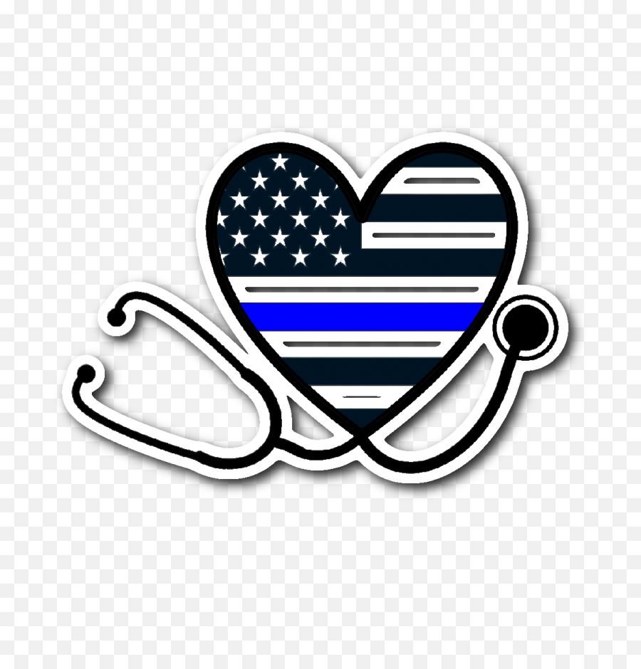 Download Hd Thin Blue Line Heart Stethoscope Nurse And - She Saves Lives And He Protects Them Png,Stethoscope Transparent