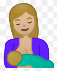 Breast Feeding Medium Light Skin Tone - Dibujo Lactancia Materna Animado png