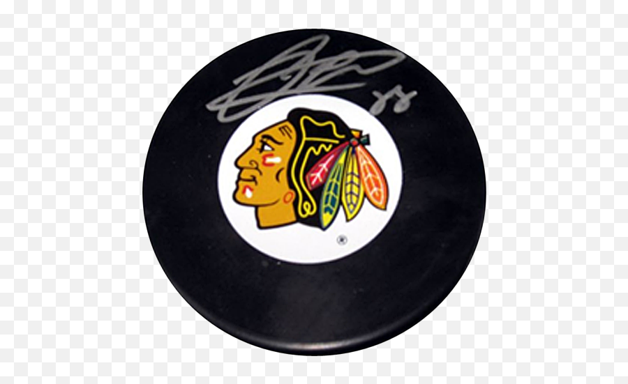 Patrick Kane Autographed Chicago Blackhawks Hockey Puck - Frameworth Chicago Blackhawks Png,Chicago Blackhawks Logo Png