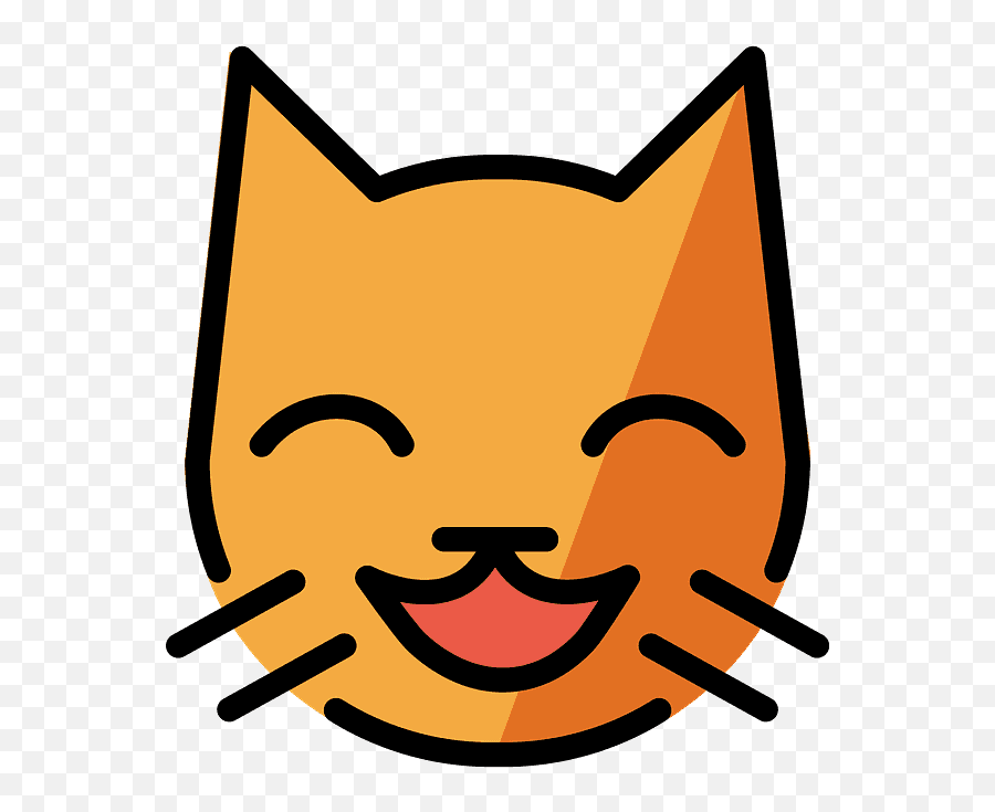 Grinning Cat With Smiling Eyes Emoji Clipart Free Download - Grinsende Katze Clipart Png,Eye Emoji Png