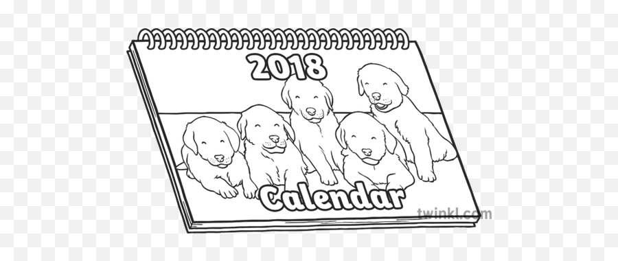 2018 Calendar Time Measurement Day Month Year Eyfs Black And - Dot Png,2018 Calendar Png