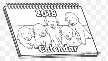 2018 Calendar Time Measurement Day Month Year Eyfs Black And - Dot png