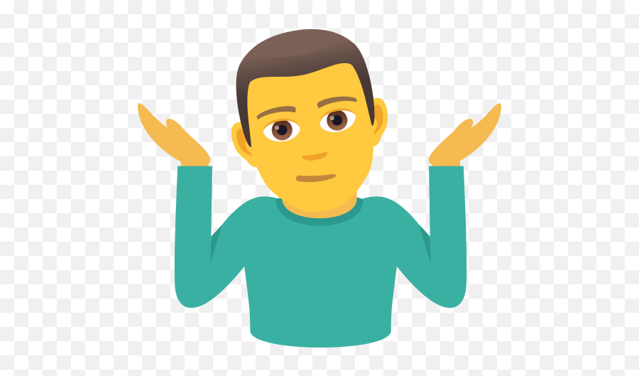 Emoji Man Shrugging Shoulders To - Man Shrugging Emoji Png,Shrug Emoji Transparent