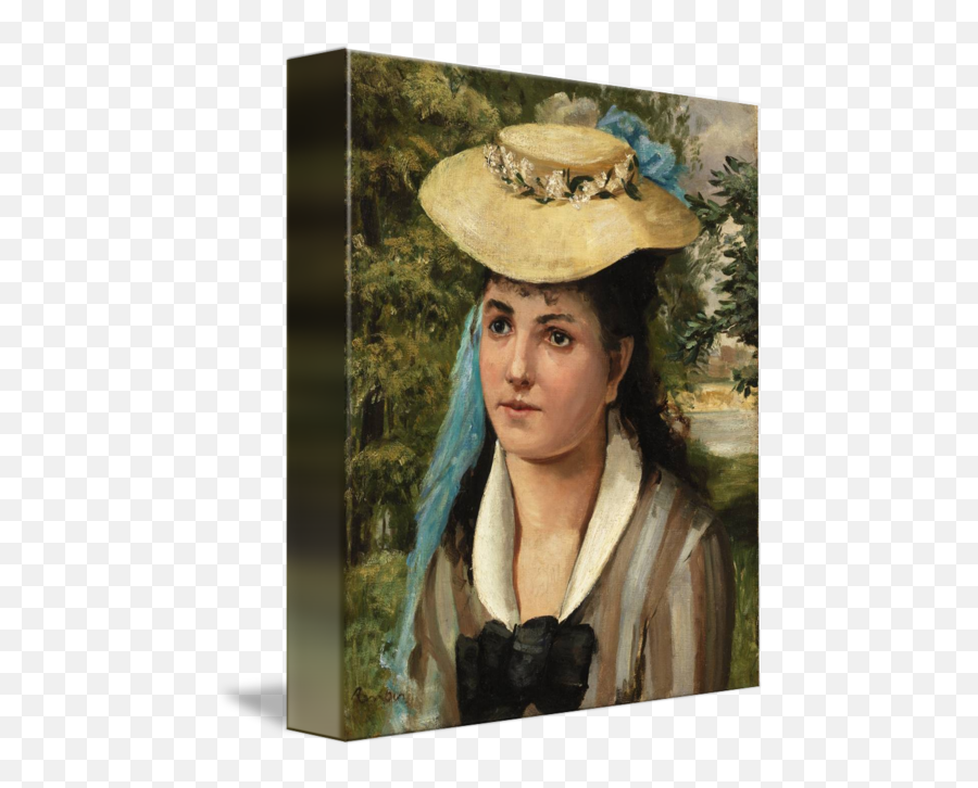 Lise In A Straw Hat By Renoir Vintage Posters - Lise Trehot By Renoir Png,Straw Hat Transparent
