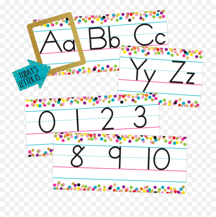 Confetti Alphabet Line Bulletin Board - Confetti Banner Teacher Created Resources Png,Bulletin Board Png