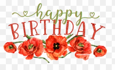 Happy Birthday - Stickers With Flowers png