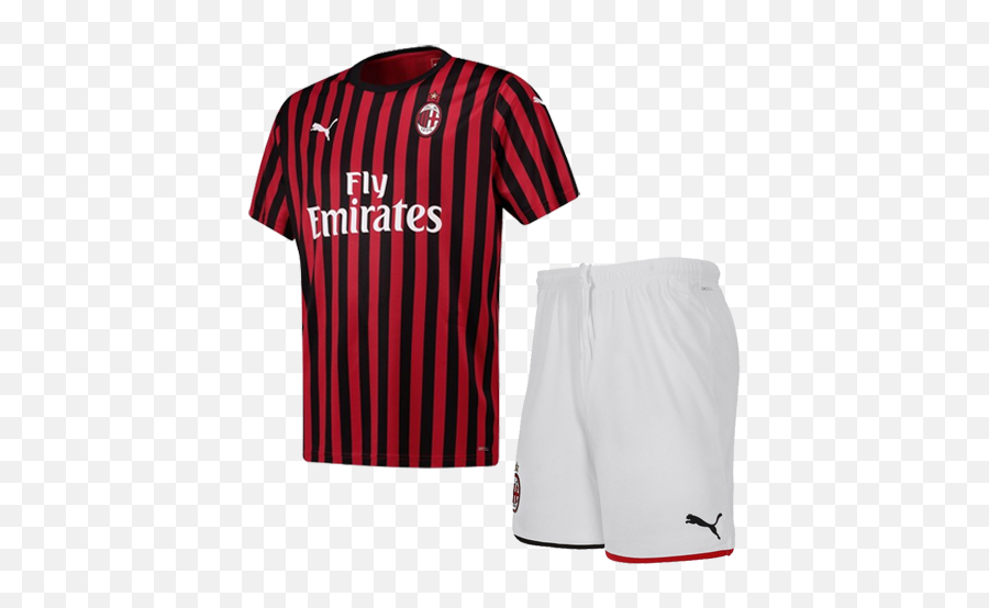 19 - 20 Ac Milan Home Blacku0026red Soccer Jerseys Kitshirtshort Png,Soccer Jersey Png