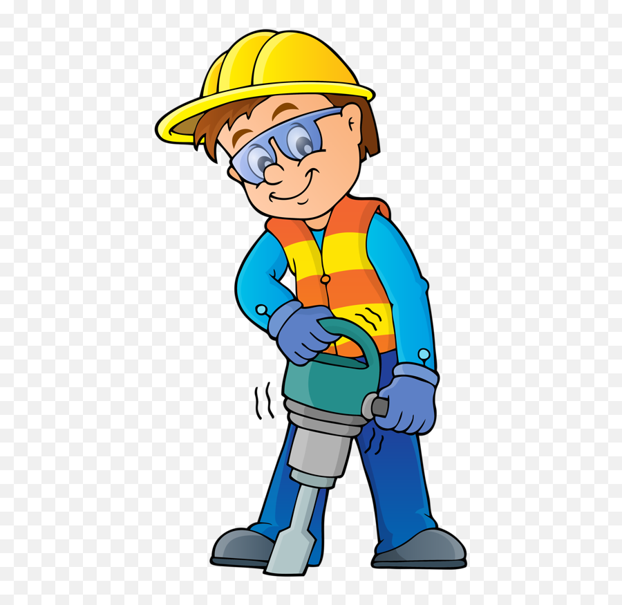 Girls Clipart Construction Worker - Construction Worker Working Clipart Png,Construction Worker Png