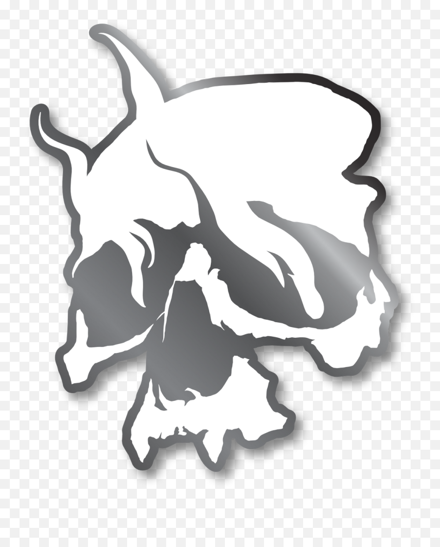 Smoking Skull Pin White - Automotive Decal Png,Bull Skull Icon