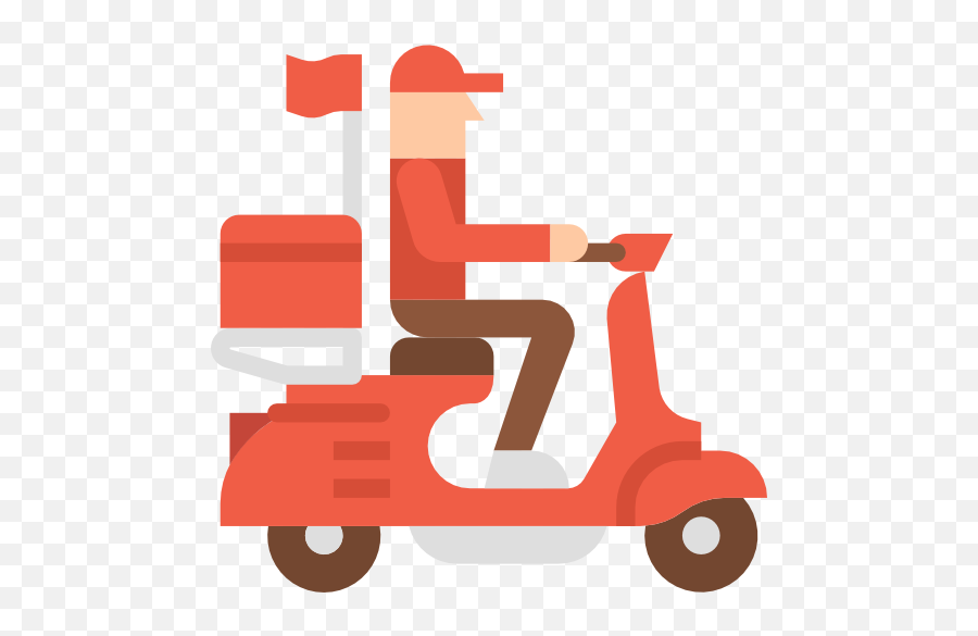 Delivery Bike Icon From Fast Food Pack Style - Flat Delivery Bike Icon Transparent Organge Png,Bike Icon Png